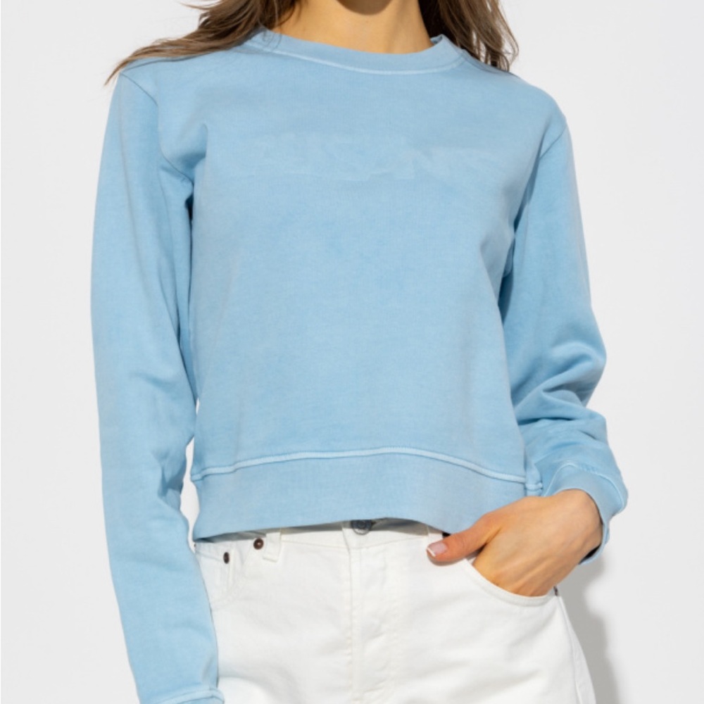 ALLSAINTS Tessa Perforated Logo Sweatshirt • M